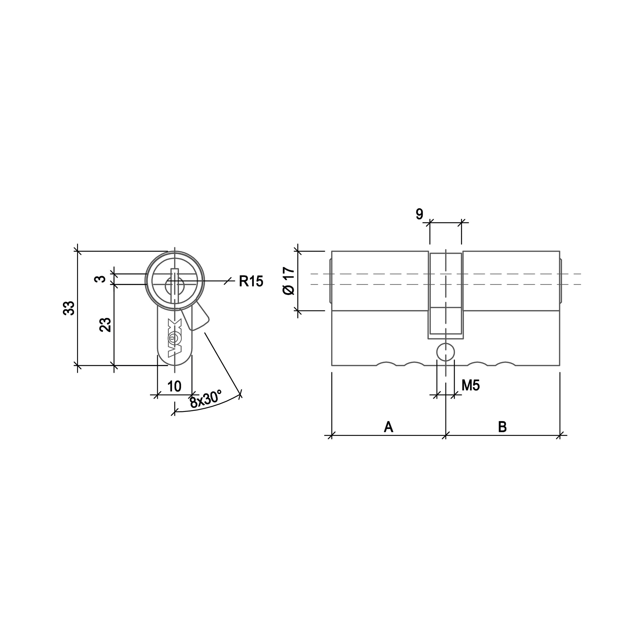 Doppel Zylinder 17mm - VOX 4.4
