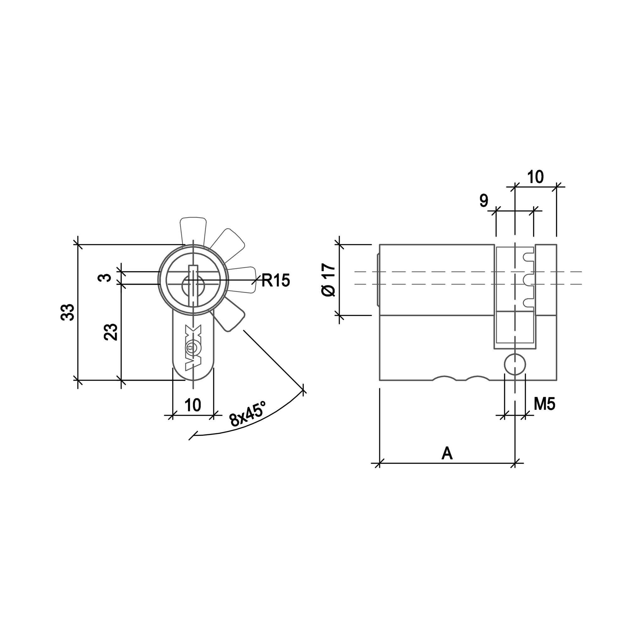 Halb Zylinder 17mm - VOX PRISMA