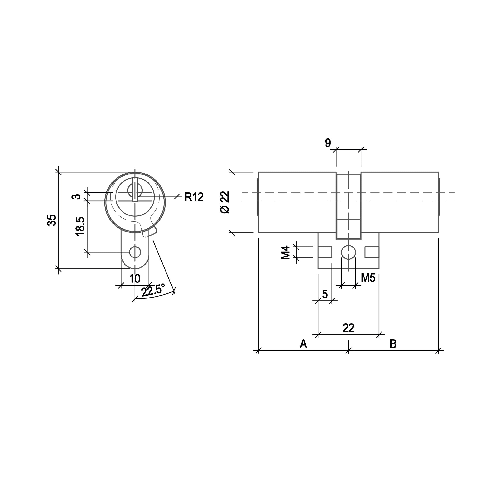 Doppel Zylinder 22mm - VOX 4.4